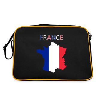Frankreich Flagge - Kunstdesign - Retro Tasche - Schwarz/Gold - Hinten