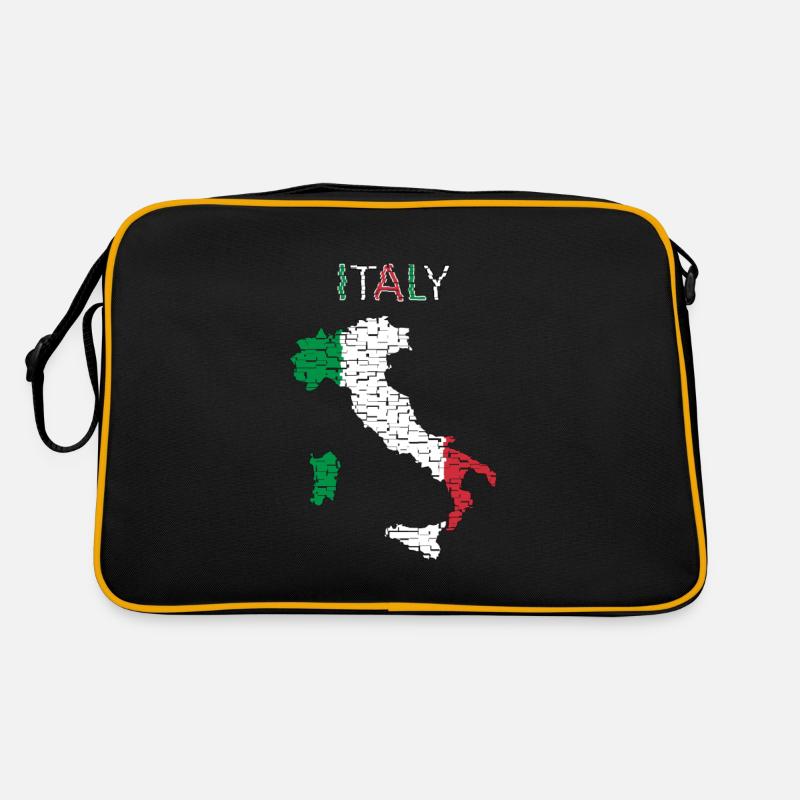 Italie Drapeau - Design d’art - Sac Retro - noir/or