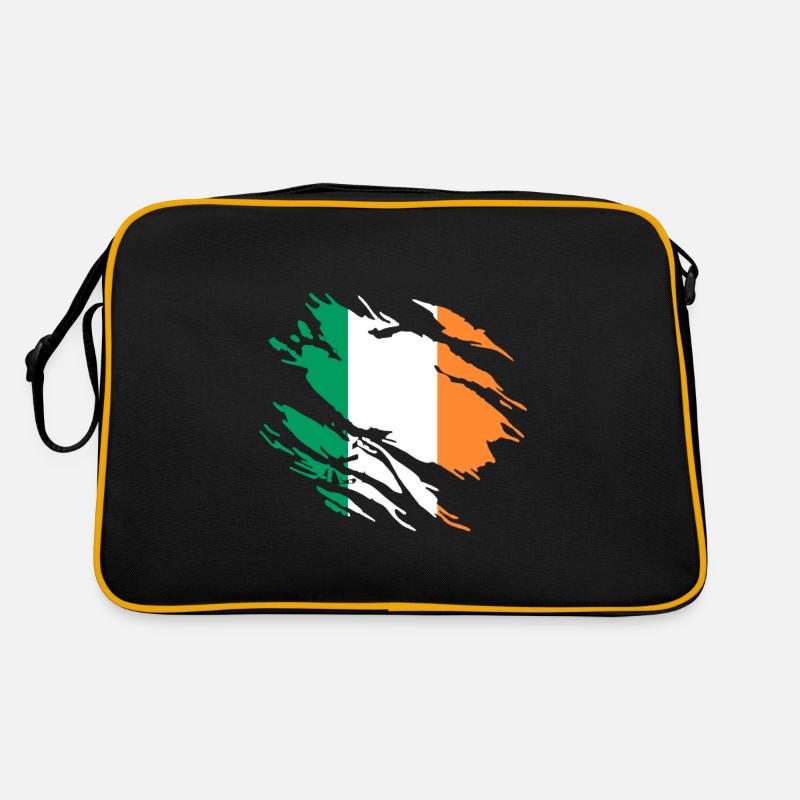 Drapeau irlandais - Sac Retro - noir/or