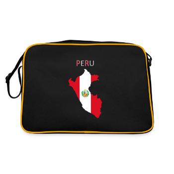 Drapeau du Pérou - Art Design - Sac Retro - noir/or - Dos