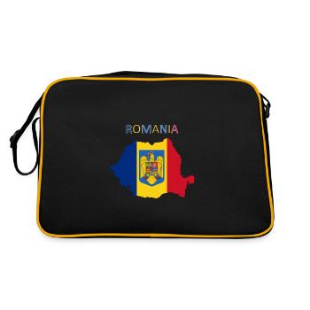 Drapeau de la Roumanie - Art Design - Sac Retro - noir/or - Dos