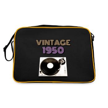 Vintage Geburtstag 1950 1950 Vintage Vintage - Retro Tasche - Schwarz/Gold - Hinten