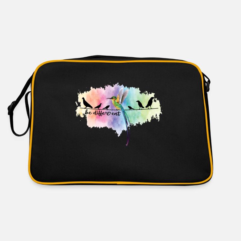 Be Different Süßes Vogel Colibri Sei Anders Spruch Retro Tasche