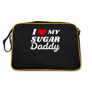 J'aime mon papa de sucre je papa petite fille - Sac Retro - noir/or - Dos