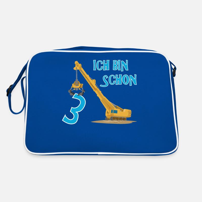 Ich bin schon drei Kran Geschenkidee Retro Tasche