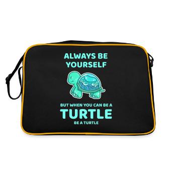 Always Be Yourself Schildkröte Geschenk - Retro Tasche - Schwarz/Gold - Hinten