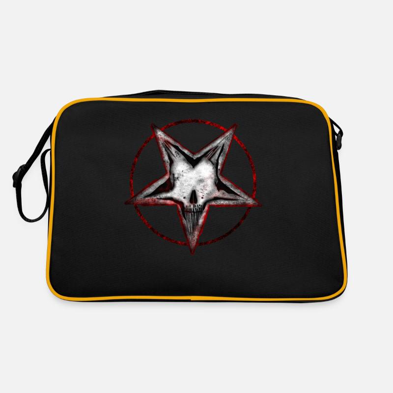 Idée cadeau paganisme pentagram crâne os Sac Retro