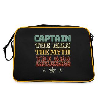 CAPTAIN Gift. CAPTAIN The Man The Myth The Bad - Retro Tasche - Schwarz/Gold - Hinten