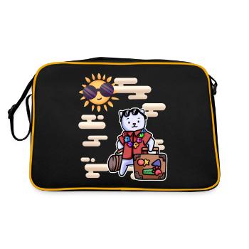 Valise de vacances chat paradis - Sac Retro - noir/or - Dos