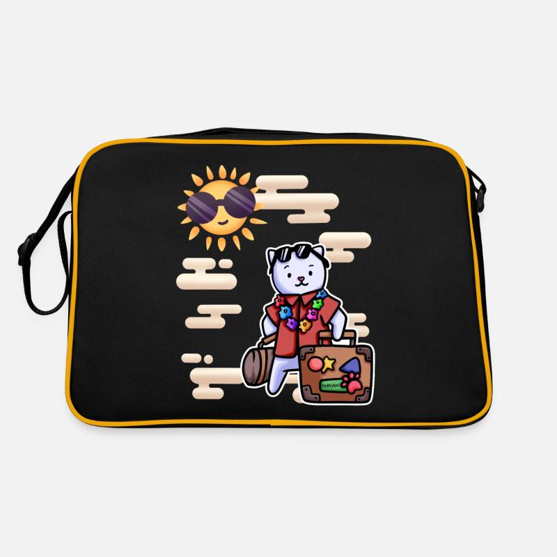 Cat vacation suitcase heaven Retro Bag