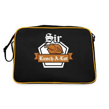 Sir Lunch a Lot Schlemmer Feinschmecker saying - Retro Bag - black/gold - Back