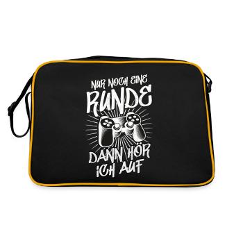 Nur noch eine Runde dann hör ich auf Gamer - Retro Tasche - Schwarz/Gold - Hinten