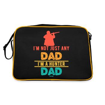 Vater Jäger Vatertag Papa Jagd - Retro Tasche - Schwarz/Gold - Hinten