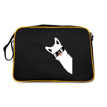 Funny alpaca, llama with sunglasses - Retro Bag - black/gold - Back