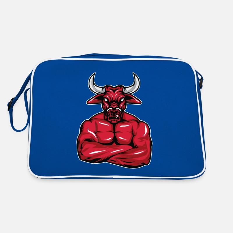 Bodybuilder Taurus Muscles Fitness Gift Retro Bag