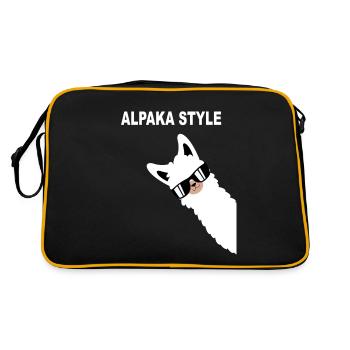 Funny alpaca design alpaca style saying - Retro Bag - black/gold - Back