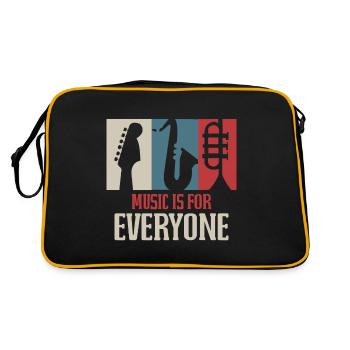 Musik Spruch - Retro Tasche - Schwarz/Gold - Hinten
