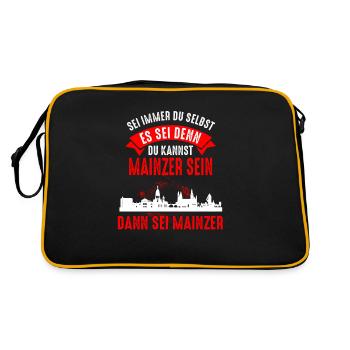 Mainz Skyline Mainzer Geschenk - Retro Tasche - Schwarz/Gold - Hinten