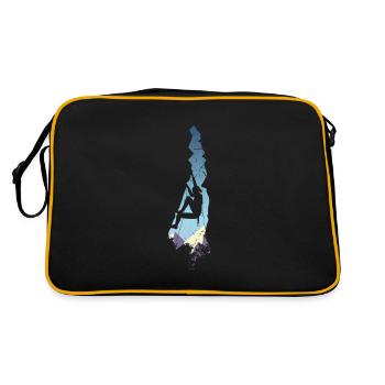 Klettern Bergsteigen freiklettern Felsklettern - Retro Tasche - Schwarz/Gold - Hinten