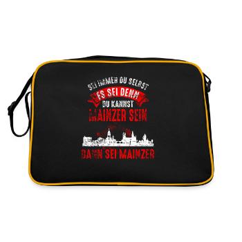 Mainz Skyline Mainzer Geschenk - Retro Tasche - Schwarz/Gold - Hinten