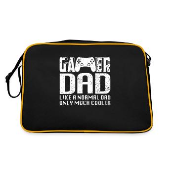 Gamer Dad Geschenk Vatertag, bester gaming Papa - Retro Tasche - Schwarz/Gold - Hinten