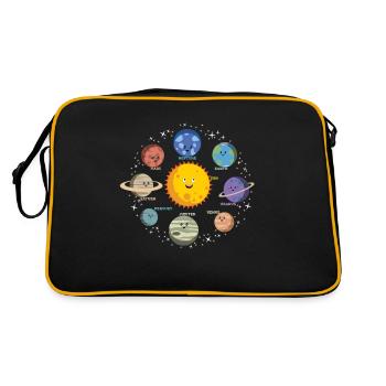 Planètes du système solaire - Galaxy Spaceman Gift - Sac Retro - noir/or - Dos