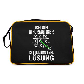 Informatiker Softwareentwickler Informatik Lustige - Retro Tasche - Schwarz/Gold - Hinten