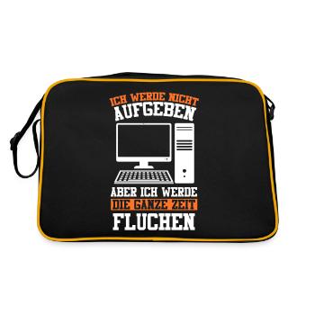 Admin Softwareentwickler Informatik Lustige Sprüch - Retro Tasche - Schwarz/Gold - Hinten
