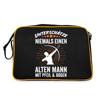 Bogenschießen Bogen Pfeil Bogenschütze Geschenkide - Retro Tasche - Schwarz/Gold - Hinten