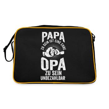 Papa Zu Sein Ist Eine Ehre Opa Zu Sein Ist - Retro Tasche - Schwarz/Gold - Hinten