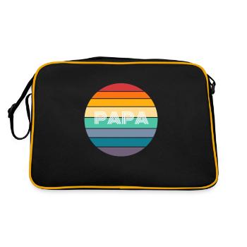 Rainbow PAPA Shirt, Retro PAPA, PAPA Sunset, PAPA - Retro Bag - black/gold - Back