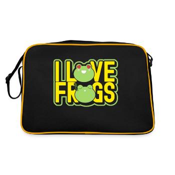 J'aime grenouille crapaud têtard quak amphibie - Sac Retro - noir/or - Dos