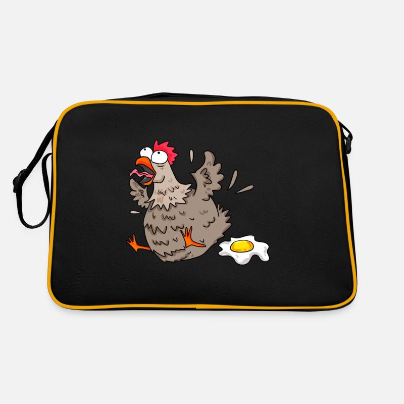 Poulet drôle - Sac Retro - noir/or