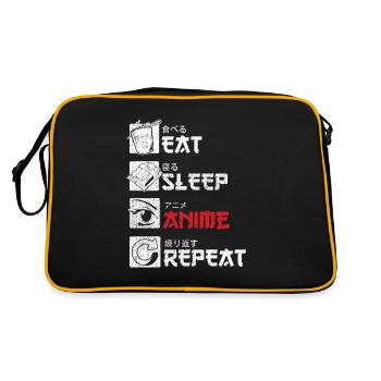 Eat Sleep Anime Repeat Gift - Sac Retro - noir/or - Dos