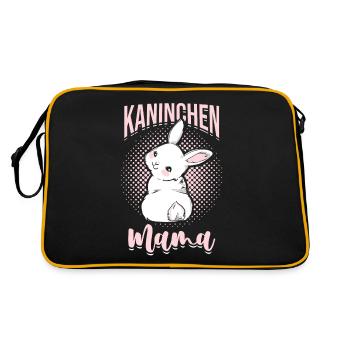 Kaninchen Mama Hase Karnickel Mutter Lustige Sprüc - Retro Tasche - Schwarz/Gold - Hinten