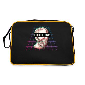 Plato Philosophy Vaporwave Offline Gift - Retro Bag - black/gold - Back