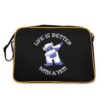 Life Is Better With A Yeti dabbing dab - Retro Bag - black/gold - Back