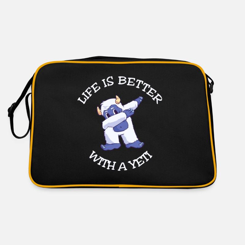 La vie est meilleure avec un tampon de Yeti - Sac Retro - noir/or