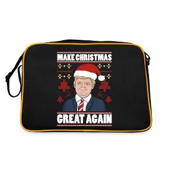 Weihnachten Make Christmas great again Lustiges - Retro Tasche - Schwarz/Gold - Hinten