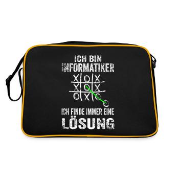 Informatiker Softwareentwickler Informatik Lustige - Retro Tasche - Schwarz/Gold - Hinten