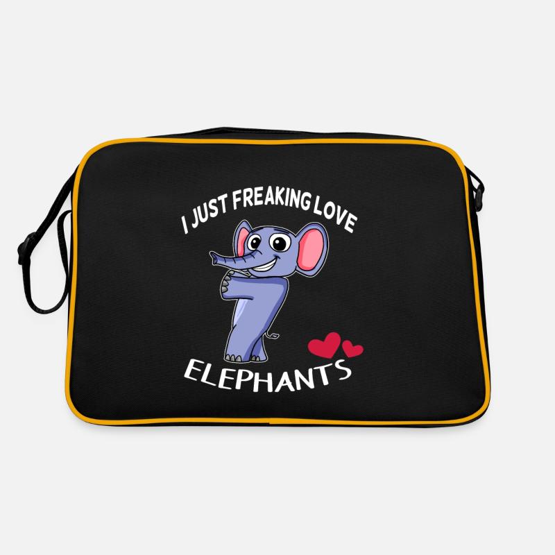 J'aime les éléphants Sac Retro