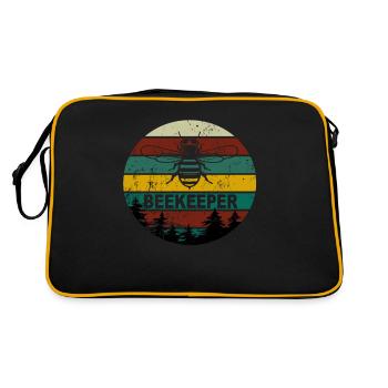Beekeeper Imker Bienen Retro Insekt Geschenk - Retro Tasche - Schwarz/Gold - Hinten