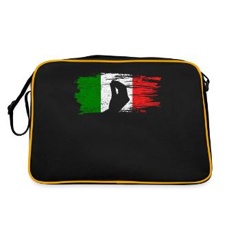 Geste de la main italienne drapeau Capisci Italie - Sac Retro - noir/or - Dos