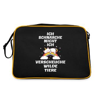 Ich Schnarche Nicht Verscheuche Wilde Tiere Schlaf - Retro Tasche - Schwarz/Gold - Hinten