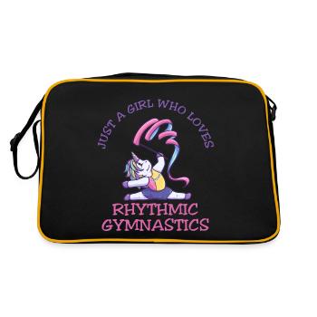 Just A Girl Who Loves Rhythmic Gymnastics - Retro Tasche - Schwarz/Gold - Hinten