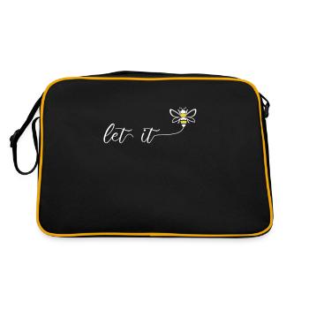 Süßes Bienen Imker Let It Bee Biene Blumen Imkerin - Retro Tasche - Schwarz/Gold - Hinten