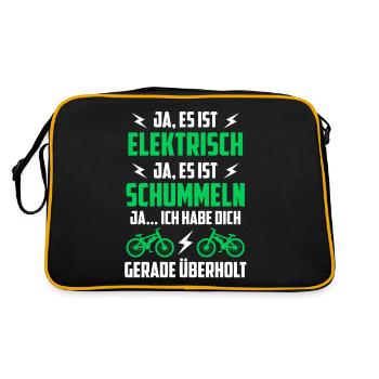 E-Bike E Bike - Retro Tasche - Schwarz/Gold - Hinten