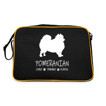 Pomeranian Spitz Kleinspitz Zwergspitz Pom Sweet - Retro Bag - black/gold - Back