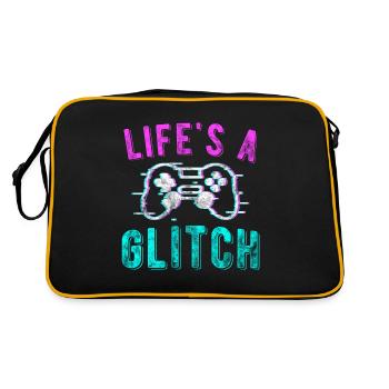 Life's A Glitch Vaporwave Meme Gamer Gift - Sac Retro - noir/or - Dos