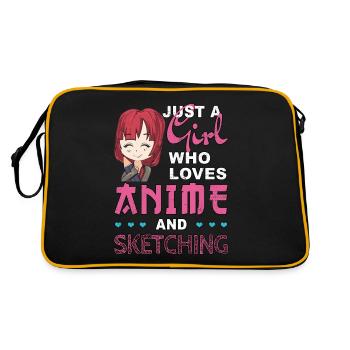 Juste une fille qui aime les cadeaux d'anime et de croquis - Sac Retro - noir/or - Dos